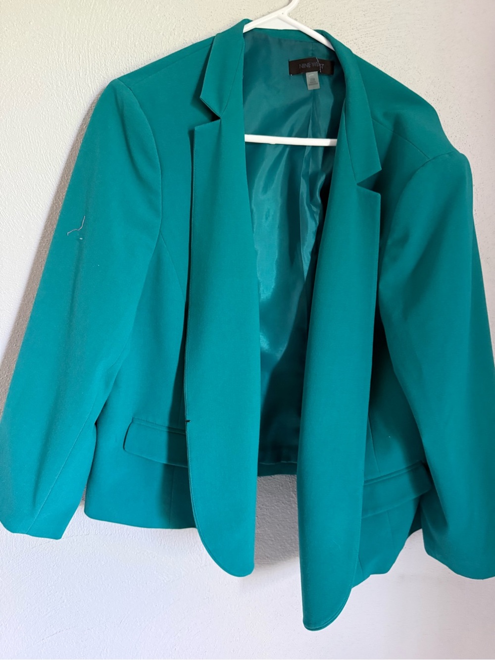 Nine West Teal Open-Front Blazer